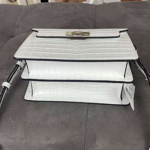 MARGE SHERWOOD ~ Croc Embossed White Vintage Brick Matiss Shoulder Bag ~ NWT! - Picture 6 of 10